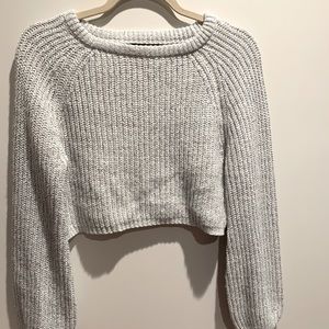 Cute Grey Crop Top Sweater